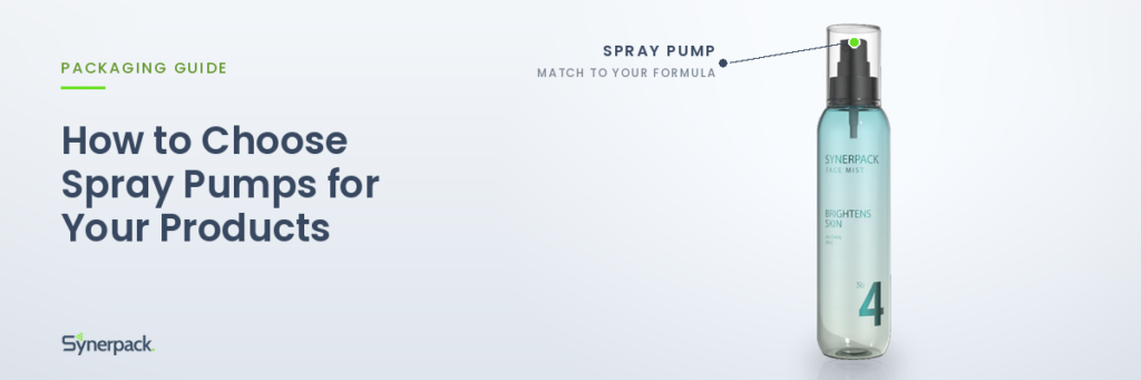 Synerpack bottle with a spray pump, matched to your product formula